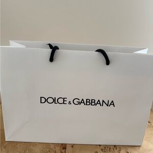 Dolce & Gabbana White Shopping Bag with Black Rope Handles